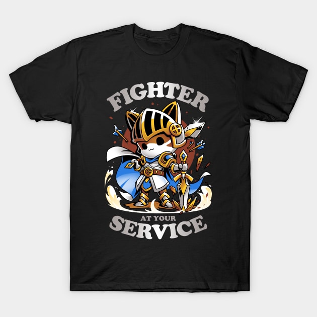 Fighter's Call - Cat Gamer T-Shirt by Snouleaf